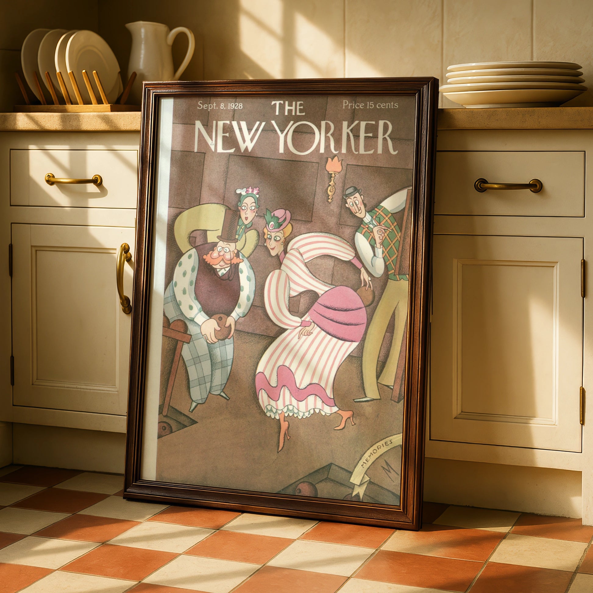 New Yorker 1928 Cover Poster, Vintage Bowling Illustration, Retro Art Print, Gallery Wall