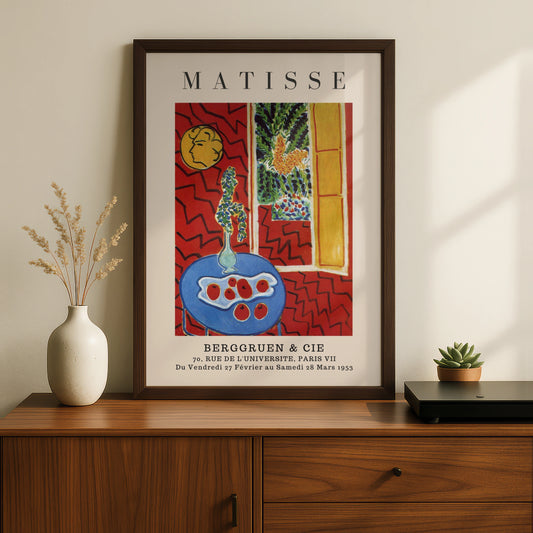 Red Interior Wall Art Print, Colourful Vintage Modernist Poster – product image 2