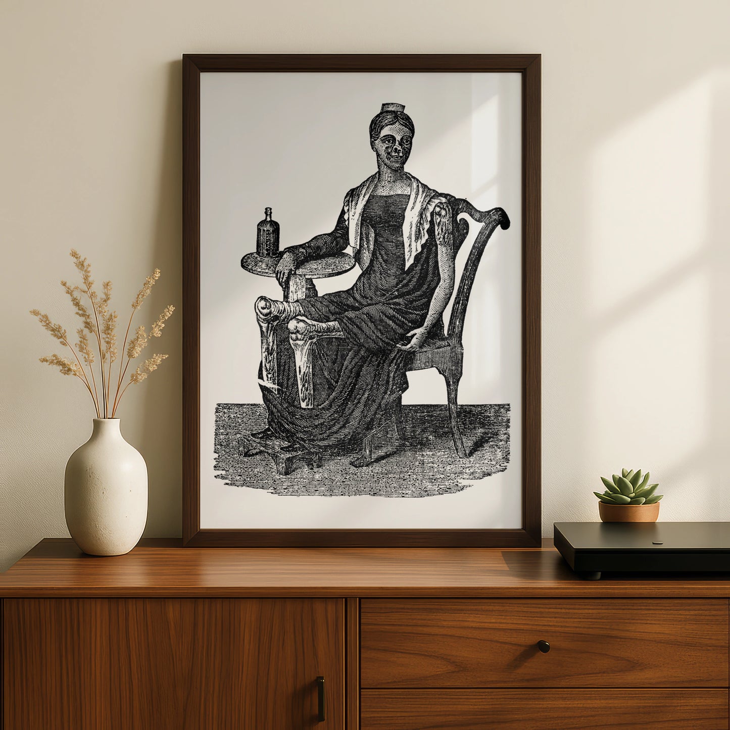Halloween Gothic Skeleton Poster, Vintage Macabre Wall Art, Spooky Horror Print