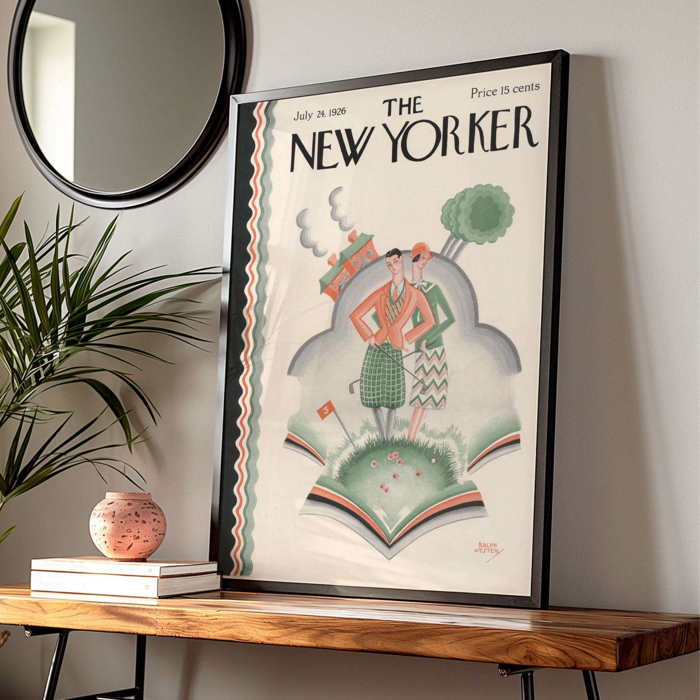 The New Yorker 1926 Golf Cover Poster, Art Deco Vintage Magazine Wall Art Print