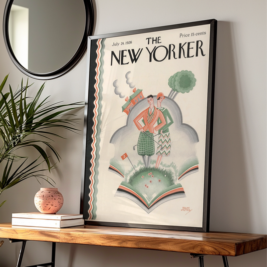 The New Yorker 1926 Golf Cover Poster, Art Deco Vintage Magazine Wall Art Print