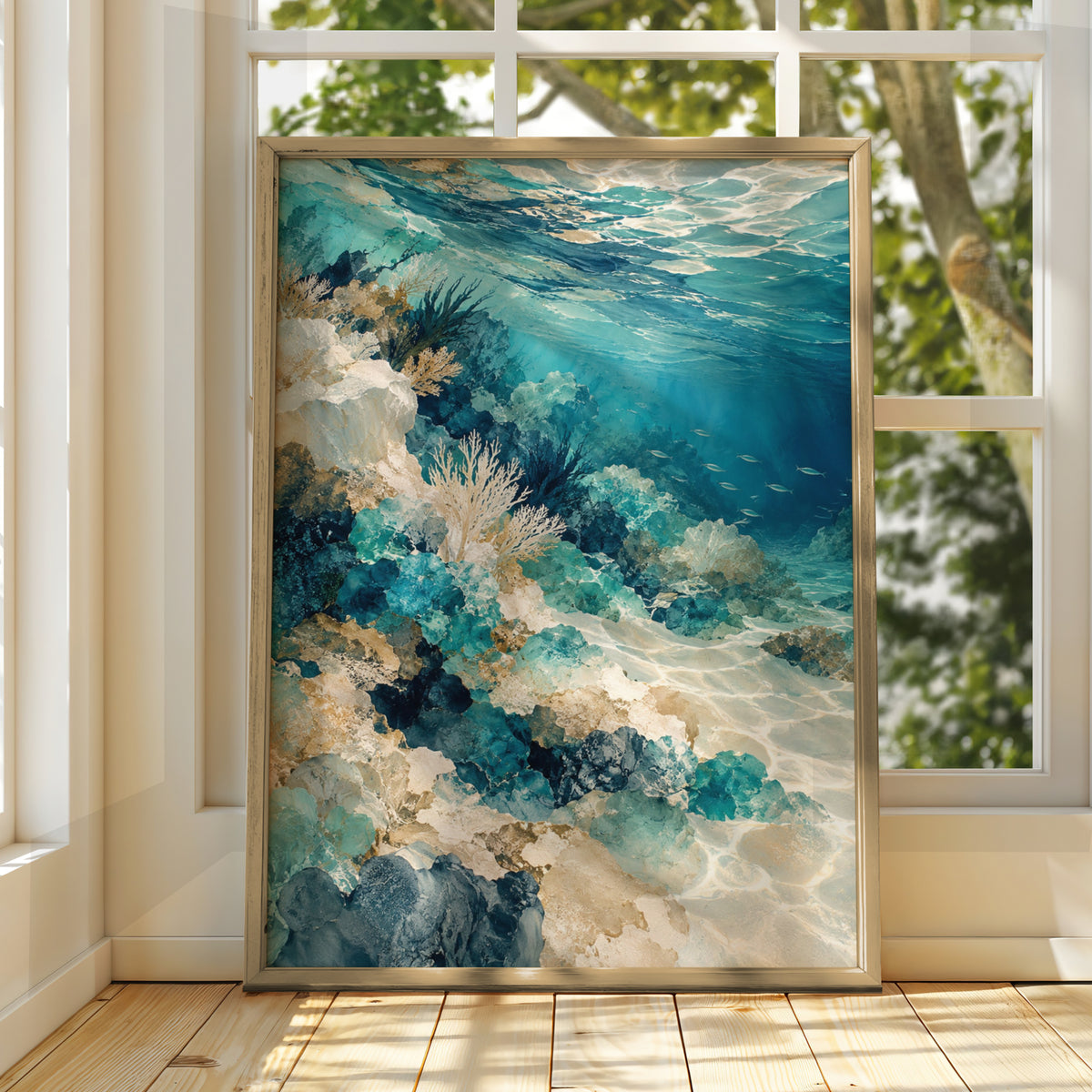 Coral Reef Australian Wall Art, Ocean Underwater Print, Coastal Sea Life Poster