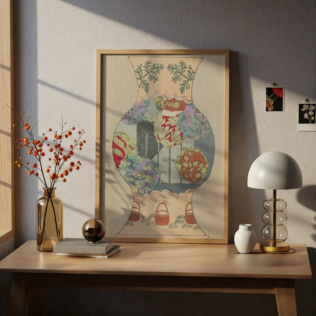 Vintage Japanese Vase Art Print, Bijutsukai 1901 Botanical Floral Japandi Wall Art Poster – A4 print