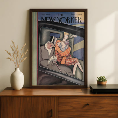 The New Yorker December 1926 Cover Poster, Art Deco Flapper Wall Art Print