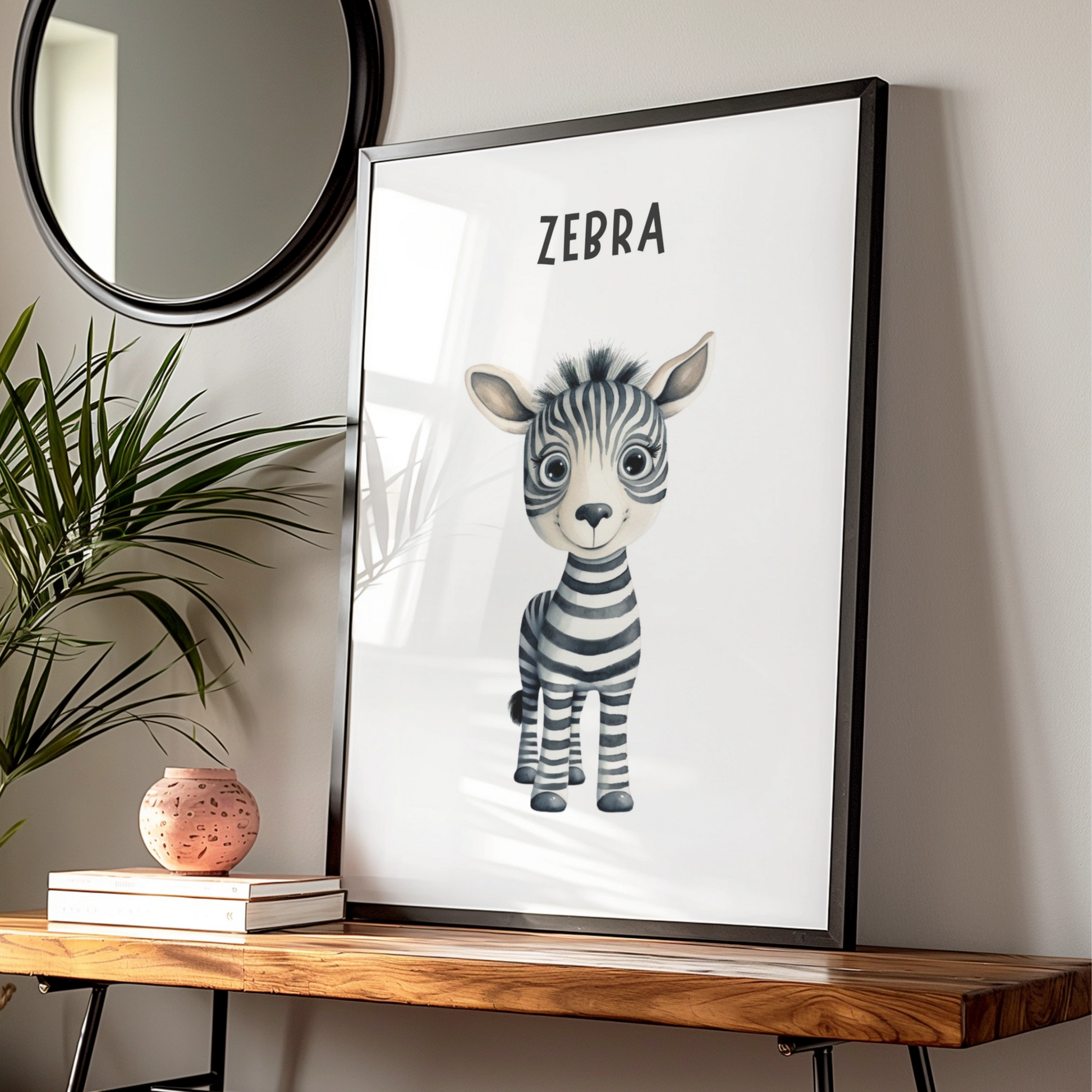 Zebra Nursery Wall Art, Baby Animal Poster, Kids Room Print, Safari Decor