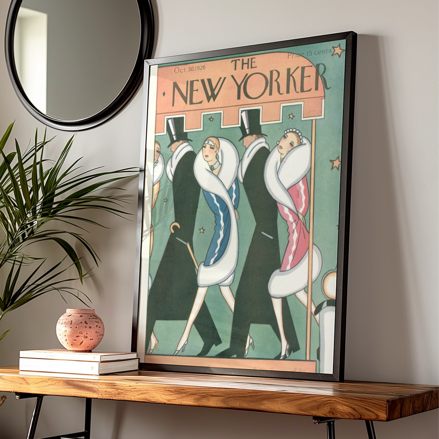 New Yorker 1926 Art Deco Cover Poster, Vintage Fashion Wall Art, 1920s Flapper Print