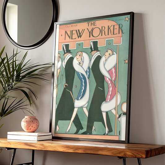 New Yorker 1926 Art Deco Cover Poster, Vintage Fashion Wall Art, 1920s Flapper Print