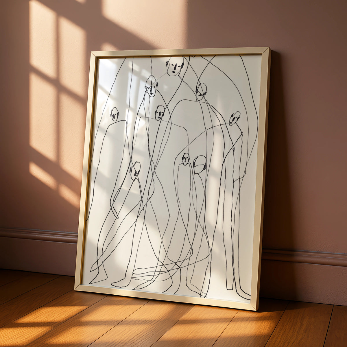Abstract Figure Drawing, Monochrome Wall Art, Black and White Line Art Poster, Modern Print