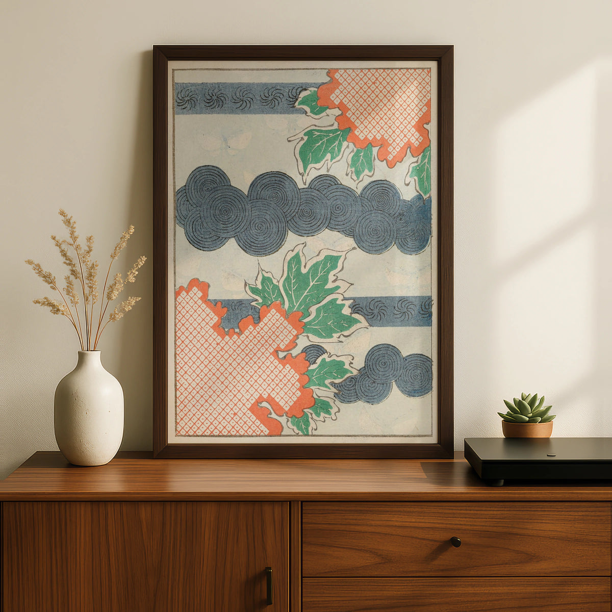 Vintage Japanese Woodblock Print, Bijutsukai 1901, Japandi Wall Art Poster – A5 Black frame