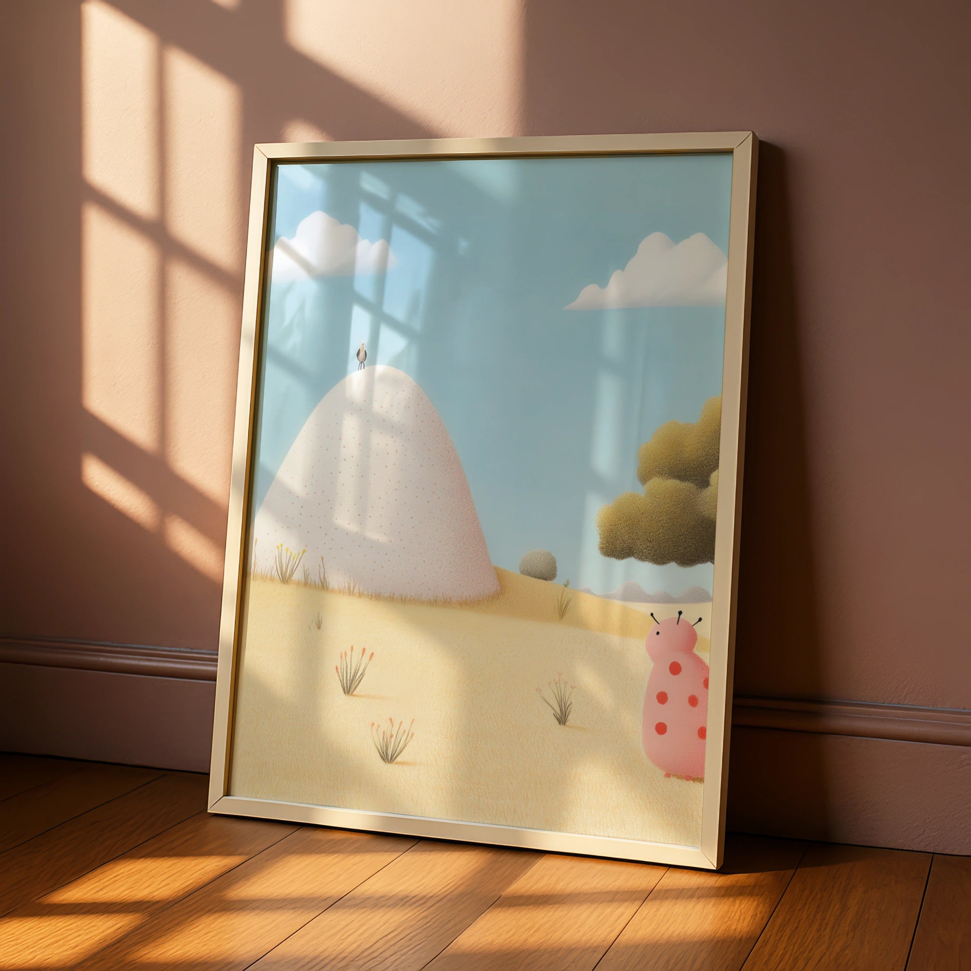 Cute Nursery Wall Art, Whimsical Caterpillar Print, Children's Pastel Poster, Kids Room Decor