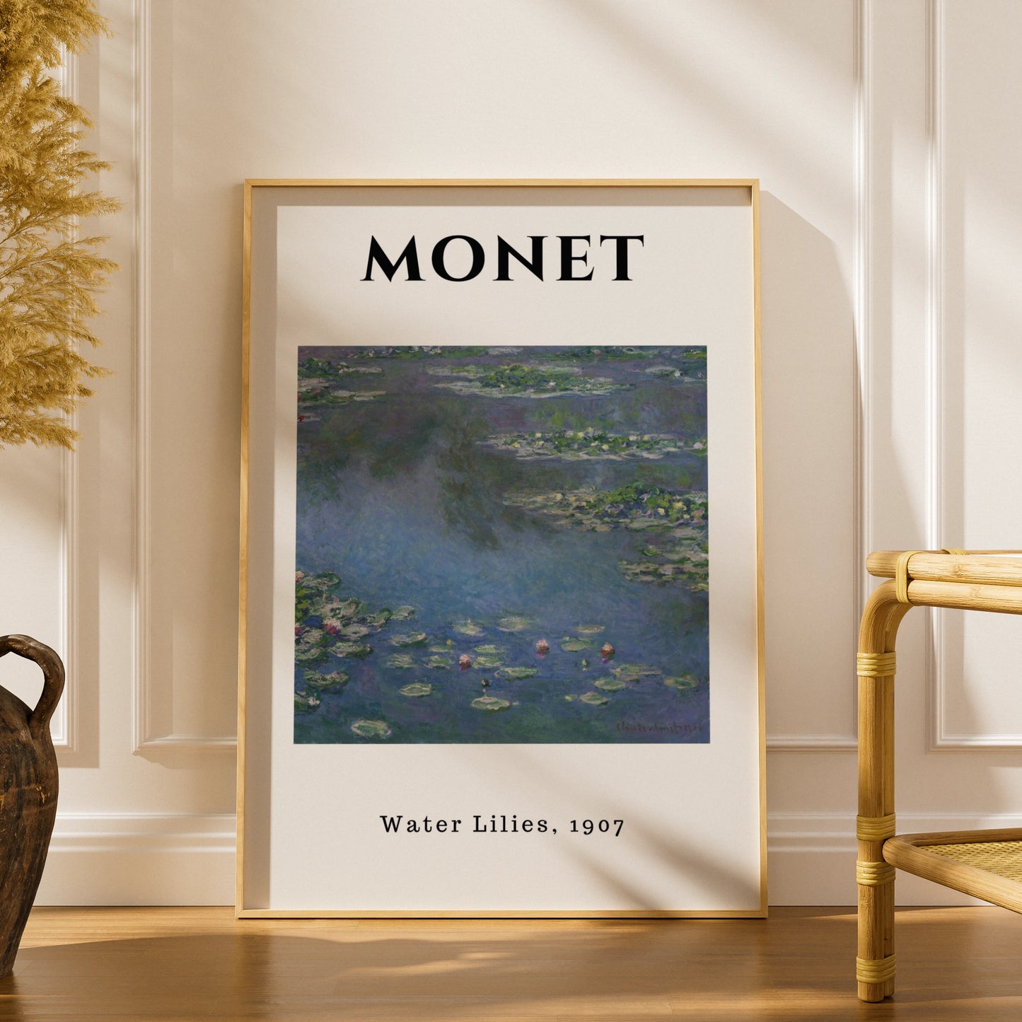 Monet Blue Violet Water Lilies 1907 Wall Art Print, Impressionist Botanical Poster – product image 1