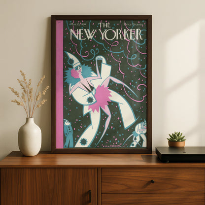New Yorker 1926 Vintage Cover Poster, Art Deco Clown Carnival Wall Art Print