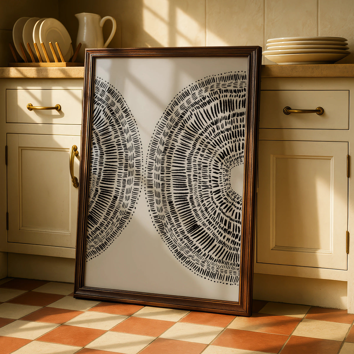 Abstract Circle Mark Making Print, Monochrome Wall Art, Neutral Modern Poster, Gallery Wall Decor