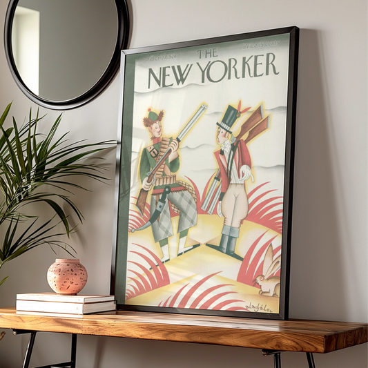 New Yorker 1928 Cover Art Poster, Vintage Hunting Scene, Art Deco Wall Print