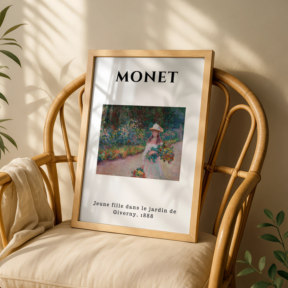 Monet Impressionist Wall Art Print | Girl in Garden Giverny, Vintage Floral Poster – product image 3