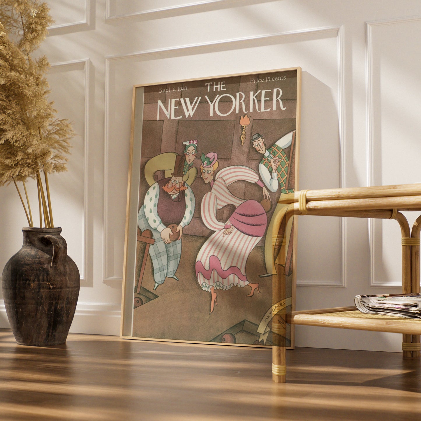 New Yorker 1928 Cover Poster, Vintage Bowling Illustration, Retro Art Print, Gallery Wall