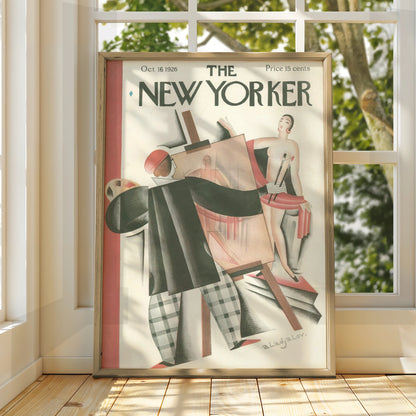 The New Yorker October 1926 Cover Art Poster, Art Deco Painter Studio Wall Art