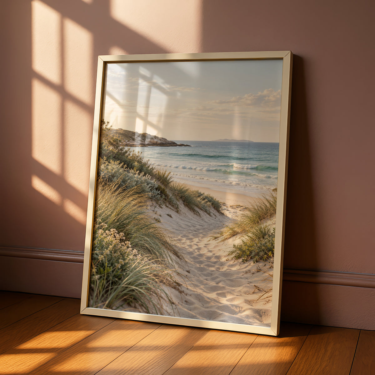 Australian Beach Dunes Print, Coastal Wall Art, Sandy Shore Landscape Poster, Ocean Sea Decor