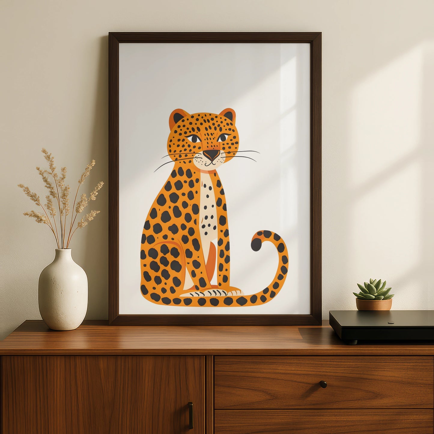 Leopard Nursery Wall Art, Cute Safari Animal Print, Kids Room Jungle Poster, Baby Decor