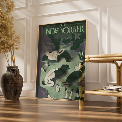 The New Yorker July 1926 Cover Poster, Vintage Art Deco Park Sleepers Wall Art