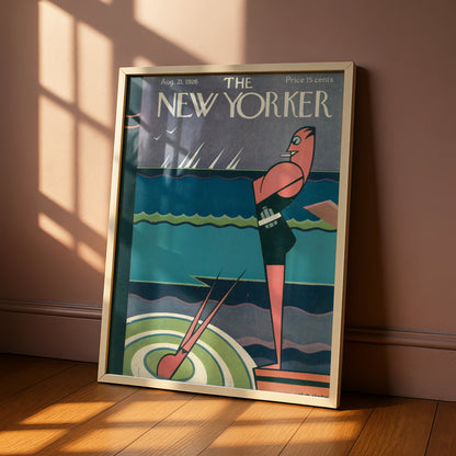 The New Yorker August 1926 Cover Poster, Art Deco Sailing Print, Vintage Wall Art