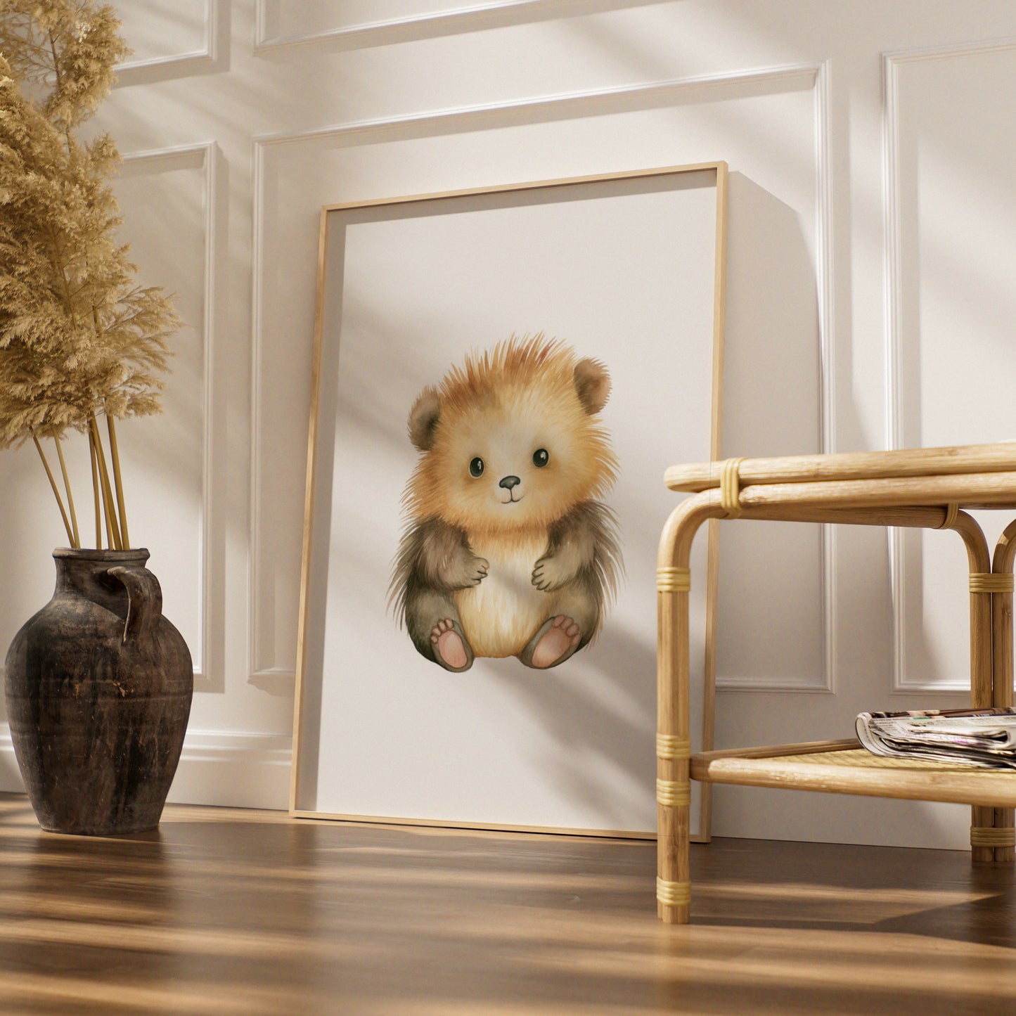 Cute Baby Bear Nursery Wall Art, Watercolour Animal Poster, Kids Room Decor Print