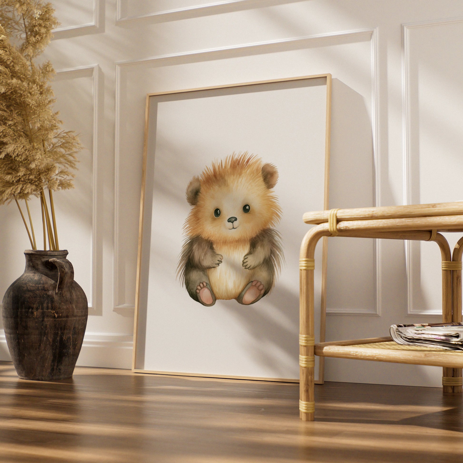 Cute Baby Bear Nursery Wall Art, Watercolour Animal Poster, Kids Room Decor Print