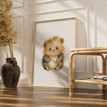 Cute Baby Bear Nursery Wall Art, Watercolour Animal Poster, Kids Room Decor Print