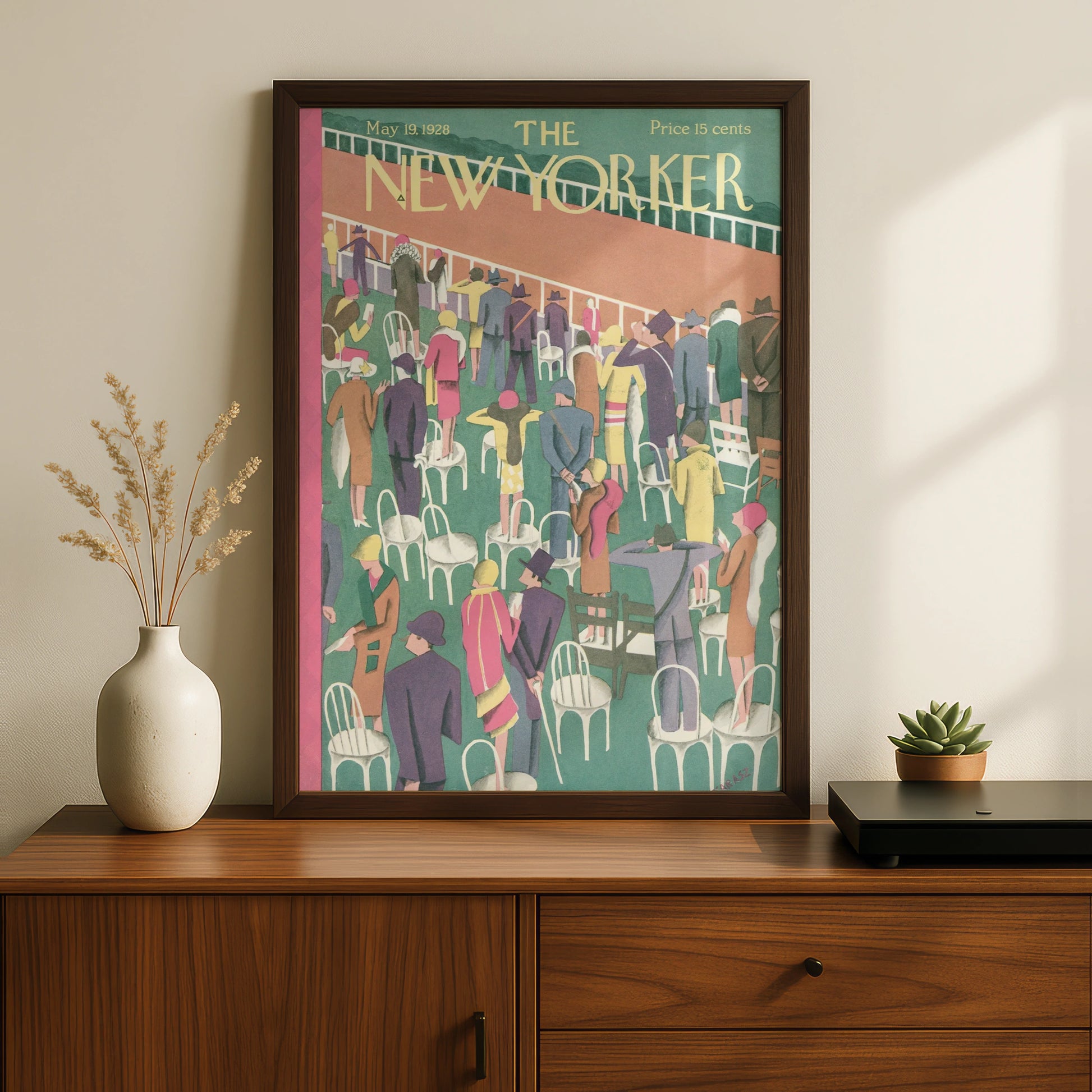 New Yorker 1928 Horse Racing Poster, Vintage Art Deco Wall Art, Race Day Print