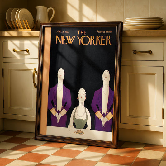 The New Yorker November 1927 Vintage Cover Poster, Art Deco Wall Art Print