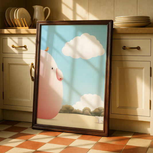Cute Pig Nursery Wall Art, Farm Animal Poster, Baby Room Print, Children's Decor