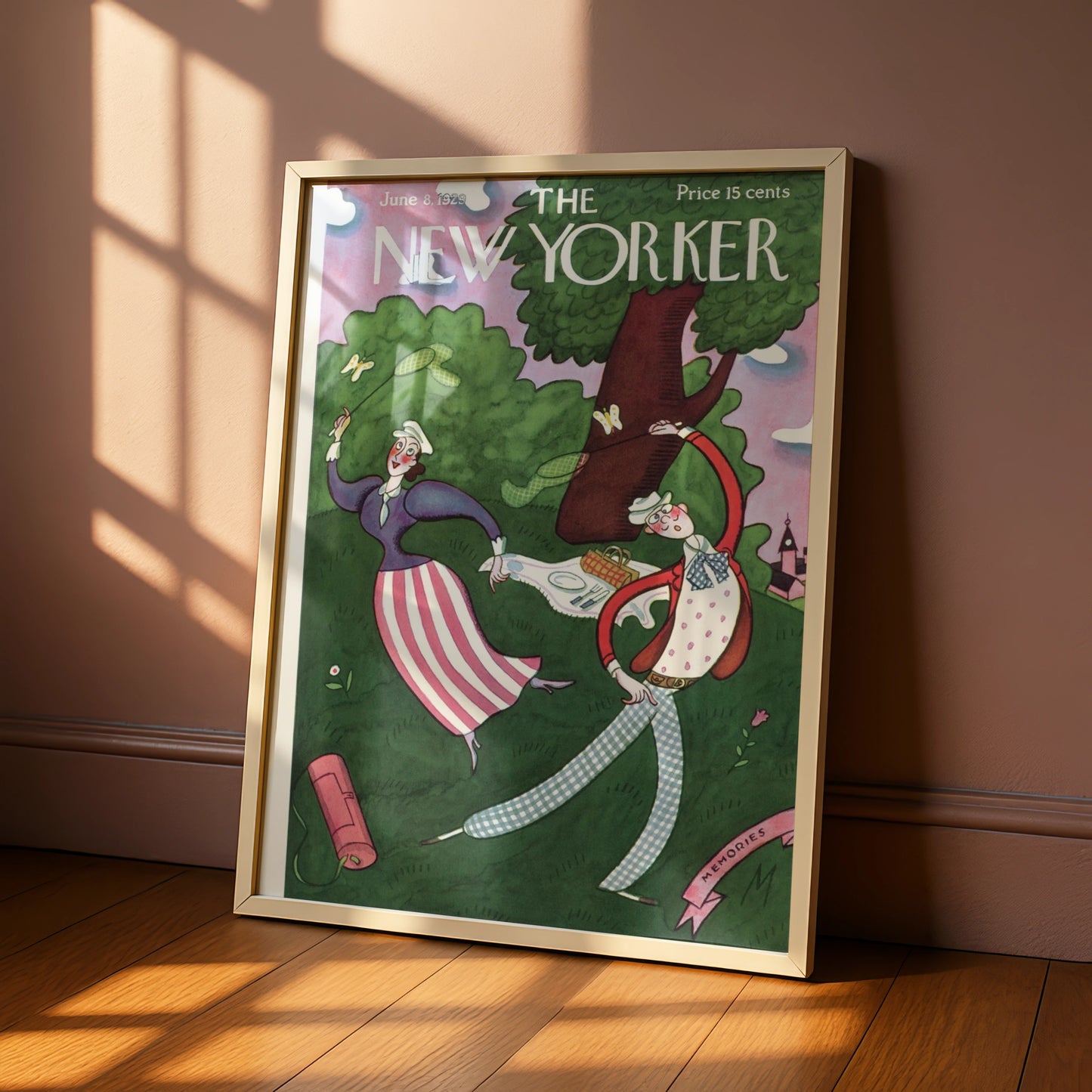 New Yorker Cover June 1929 Vintage Picnic Art Poster, Retro Summer Wall Art Print