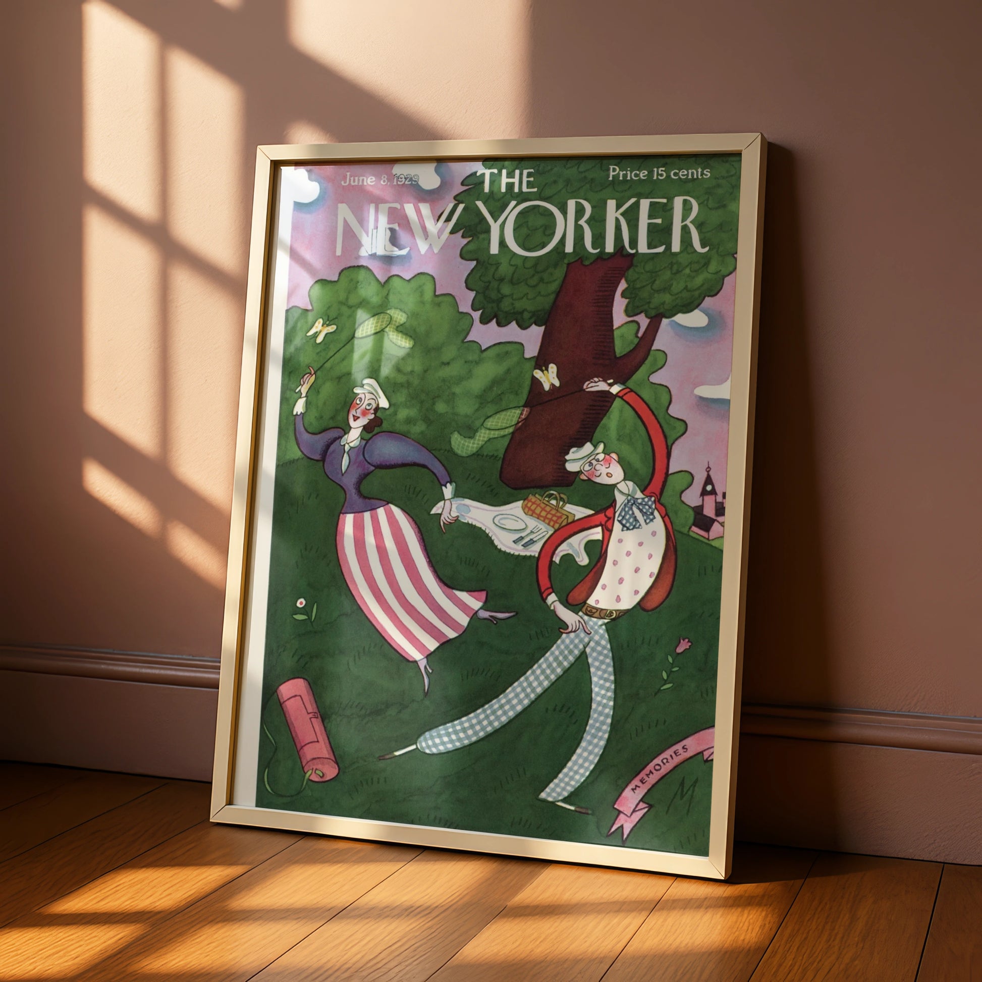 New Yorker Cover June 1929 Vintage Picnic Art Poster, Retro Summer Wall Art Print