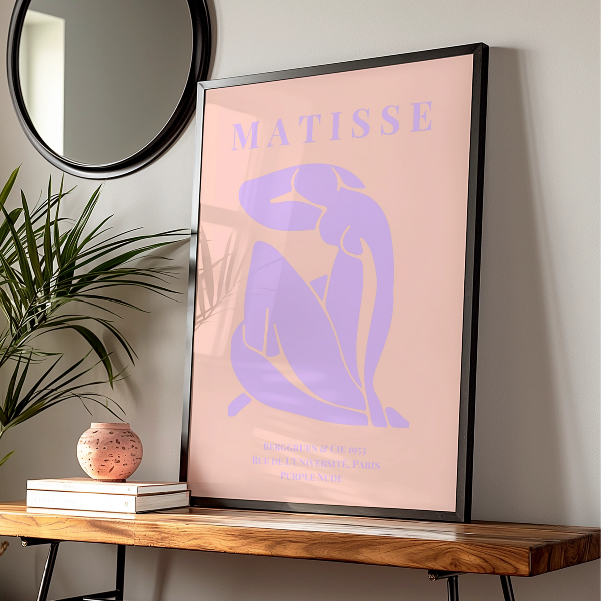 Matisse Purple Nude Poster, Maximalist Figure Wall Art, Pink Lavender Exhibition Print