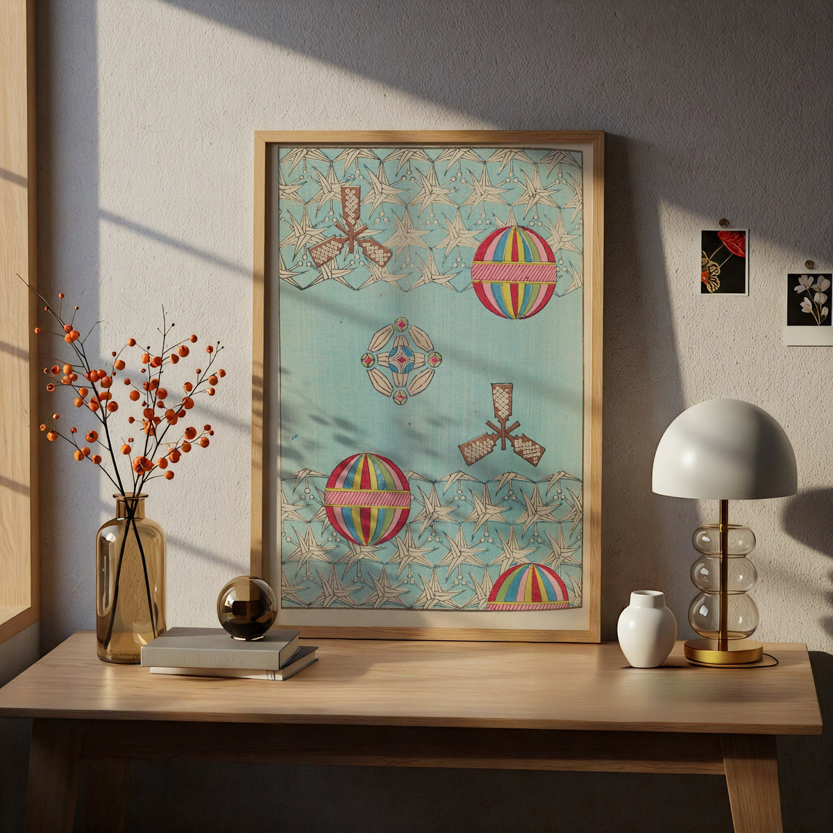 Vintage Japanese Woodblock Print, Bijutsukai 1901, Japandi Wall Art, Geometric Poster – A4 print