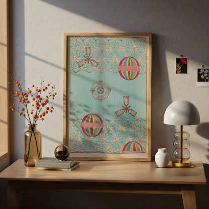 Vintage Japanese Woodblock Print, Bijutsukai 1901, Japandi Wall Art, Geometric Poster – A4 print