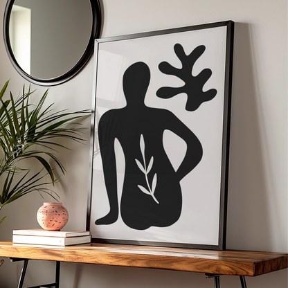 Henri Matisse Black Figure Poster, Abstract Silhouette Wall Art, Noir Botanical Print