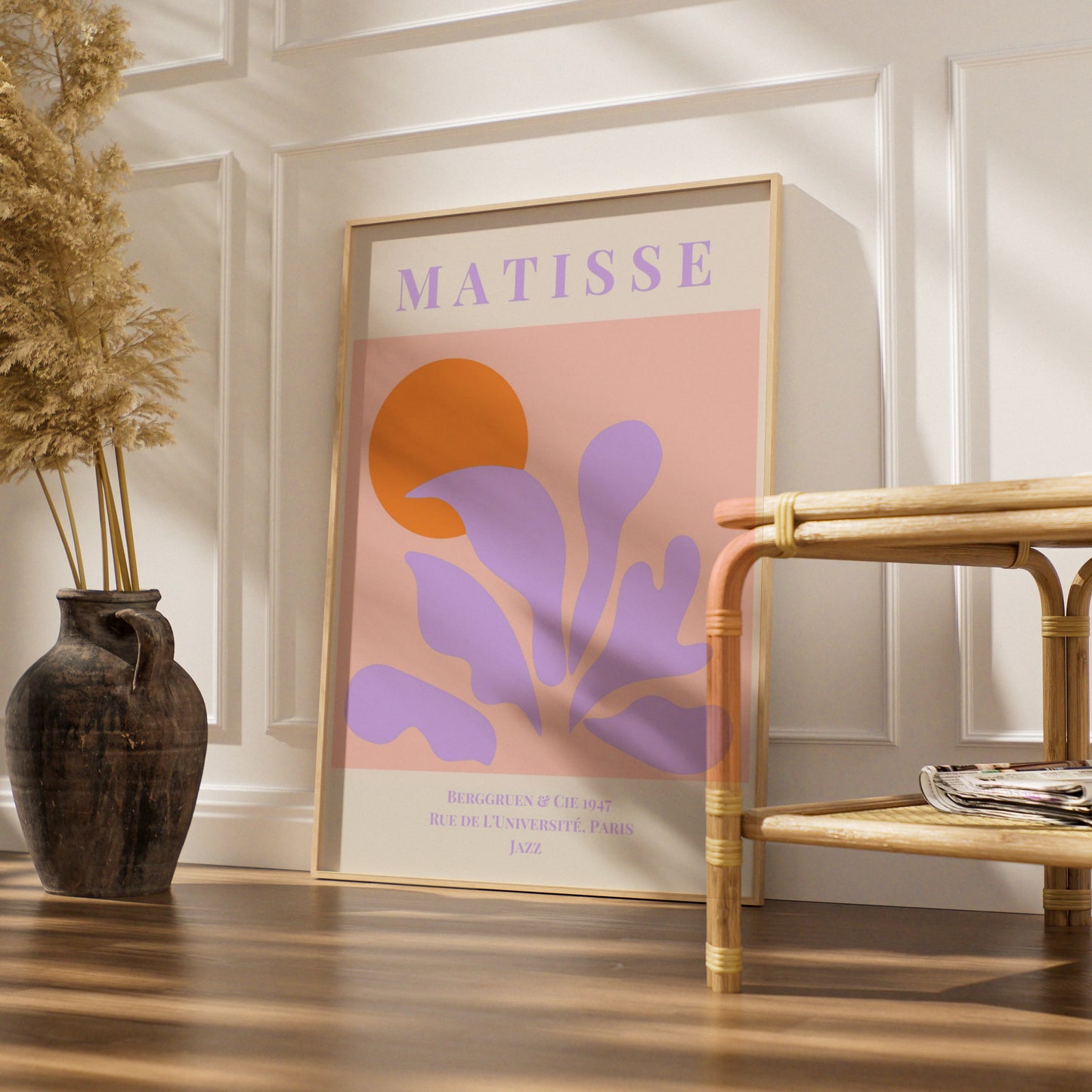 Matisse Jazz Poster, Berggruen Paris 1947, Lilac Pink Orange Maximalist Wall Art