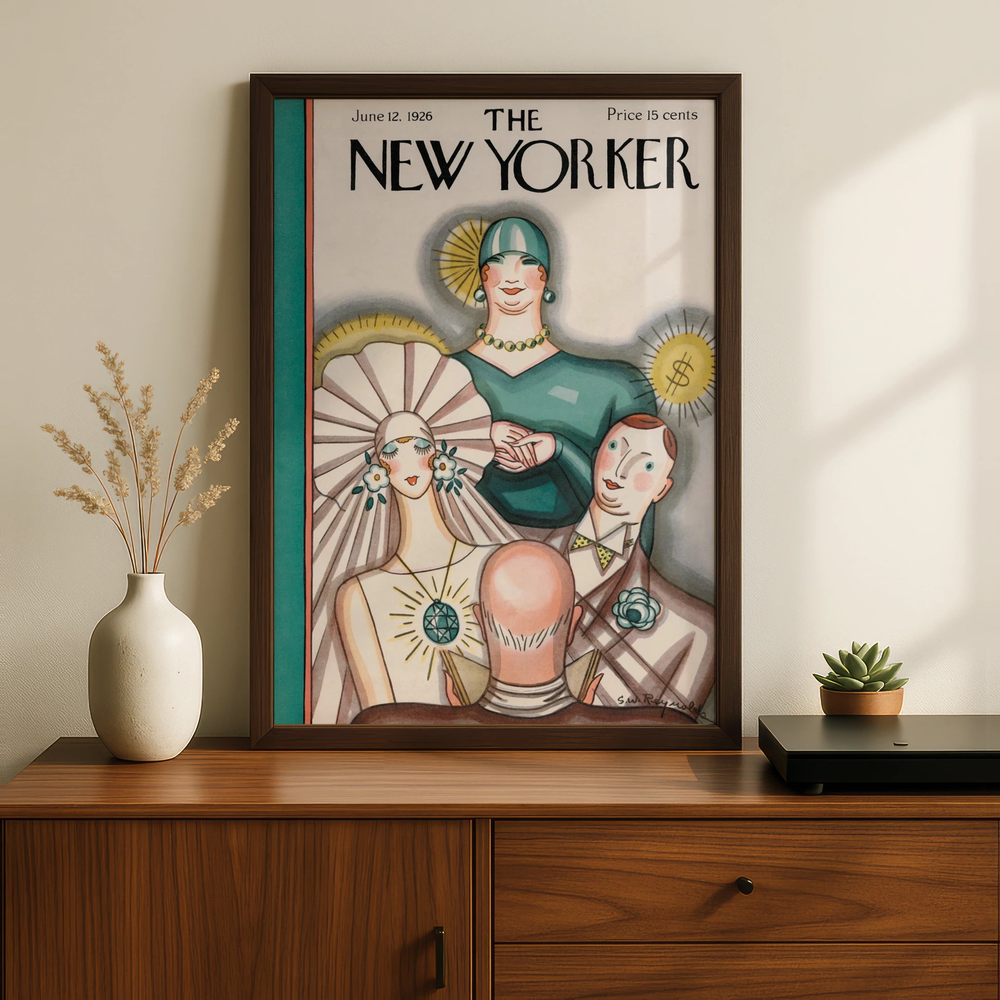 The New Yorker June 1926 Cover Art Poster, Art Deco Fashion Wall Art Print