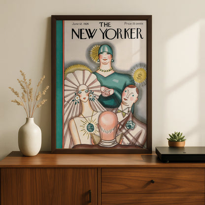 The New Yorker June 1926 Cover Art Poster, Art Deco Fashion Wall Art Print