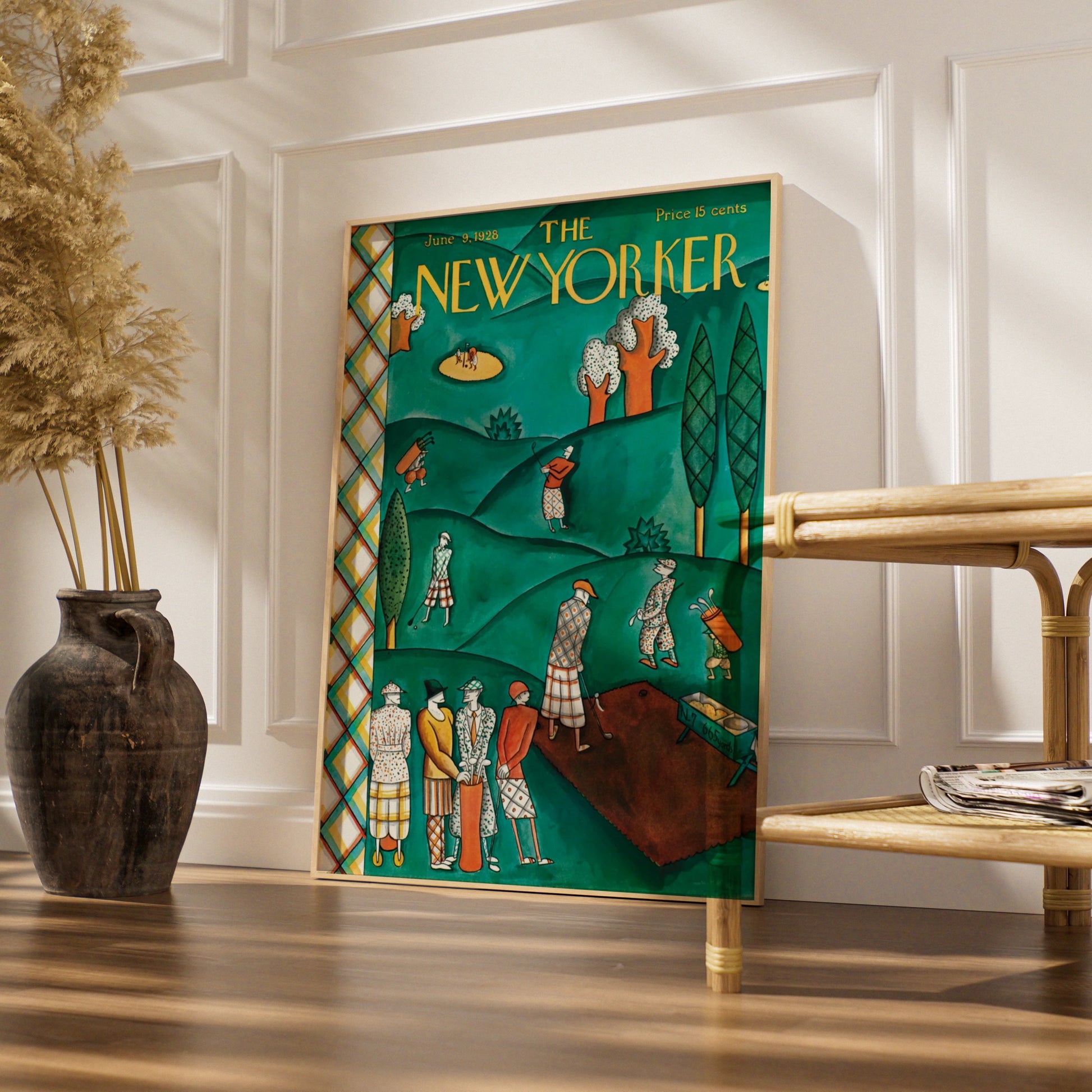 The New Yorker June 1928 Golf Course Cover Art Poster, Vintage Magazine Wall Art