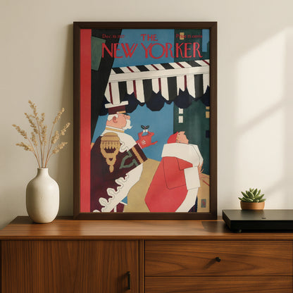New Yorker Cover Poster Dec 1927, Vintage Art Deco Magazine Wall Art Print