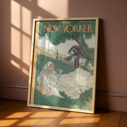 The New Yorker August 1927 Cover Poster, Vintage Picnic Art Print, Retro Wall Art