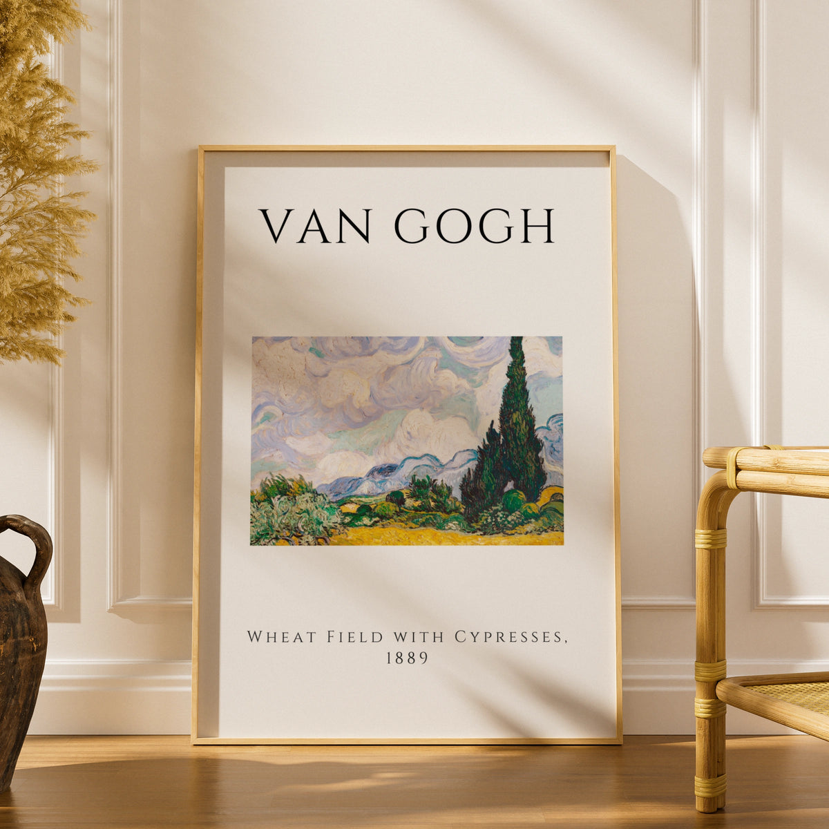 Van Gogh Wheat Field with Cypresses Wall Art Print | Vintage Landscape Poster, Living Room – product image 1
