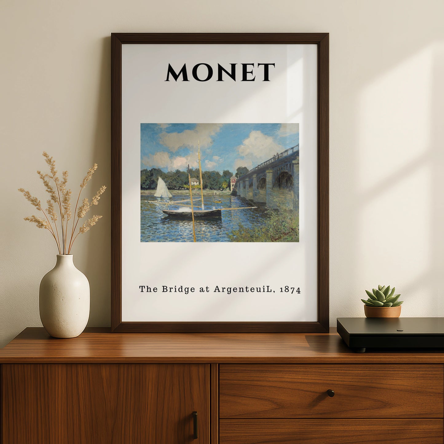Monet Bridge at Argenteuil Wall Art Print | Impressionist Poster, Living Room Decor – product image 2