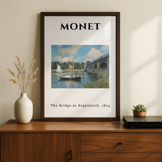 Monet Bridge at Argenteuil Wall Art Print | Impressionist Poster, Living Room Decor – product image 2