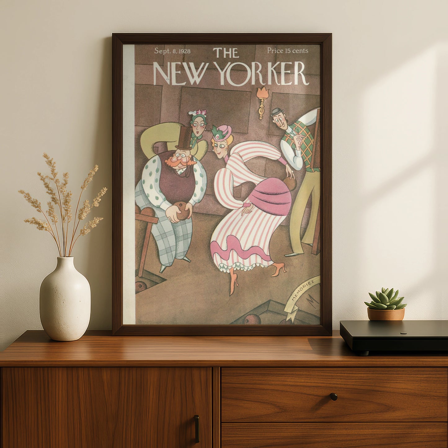 New Yorker 1928 Cover Poster, Vintage Bowling Illustration, Retro Art Print, Gallery Wall