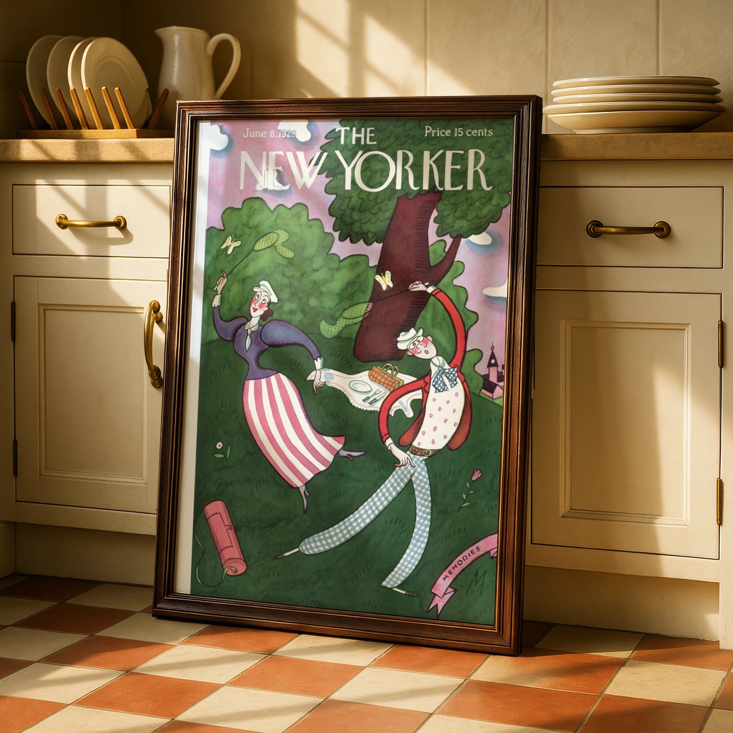 New Yorker Cover June 1929 Vintage Picnic Art Poster, Retro Summer Wall Art Print