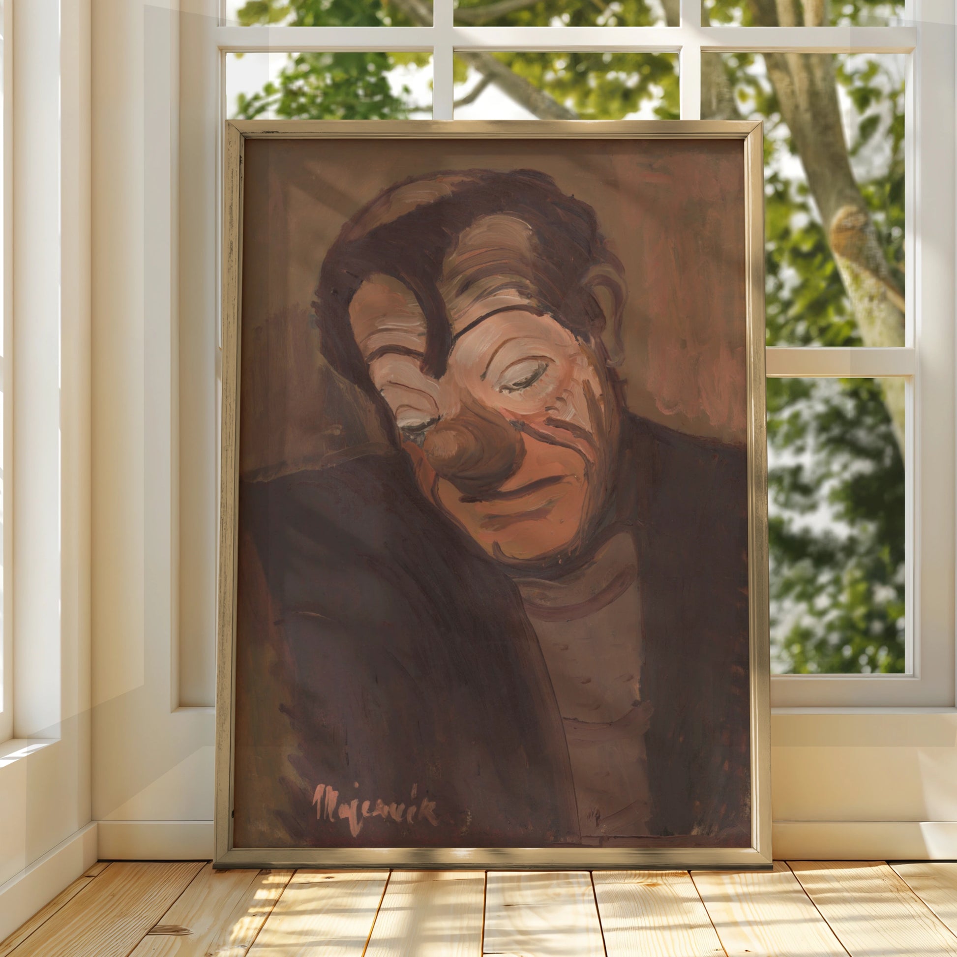 Halloween Creepy Face Poster, Spooky Portrait Wall Art, Dark Gothic Print, Horror Decor