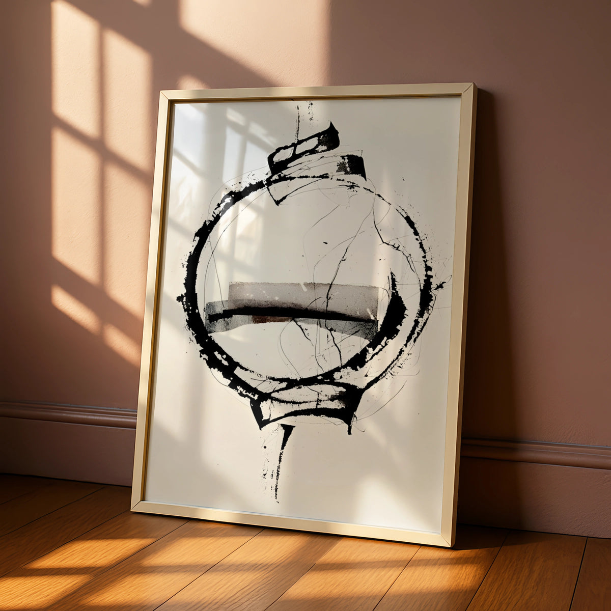 Abstract Circle Art, Monochrome Wall Art, Black and White Poster, Modern Minimalist Print